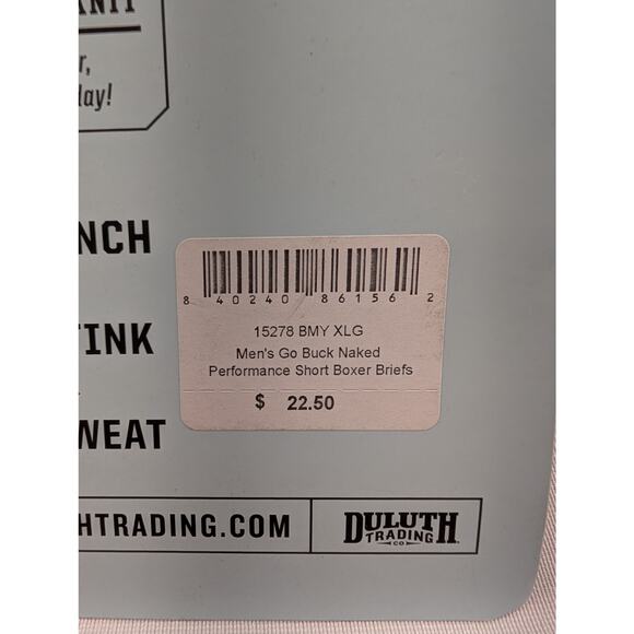 NWT Duluth Trading Co Men's Buck Naked Short Boxer Briefs in Blue Mercury sz XL - Picture 4 of 4